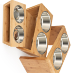 wood dog bowl