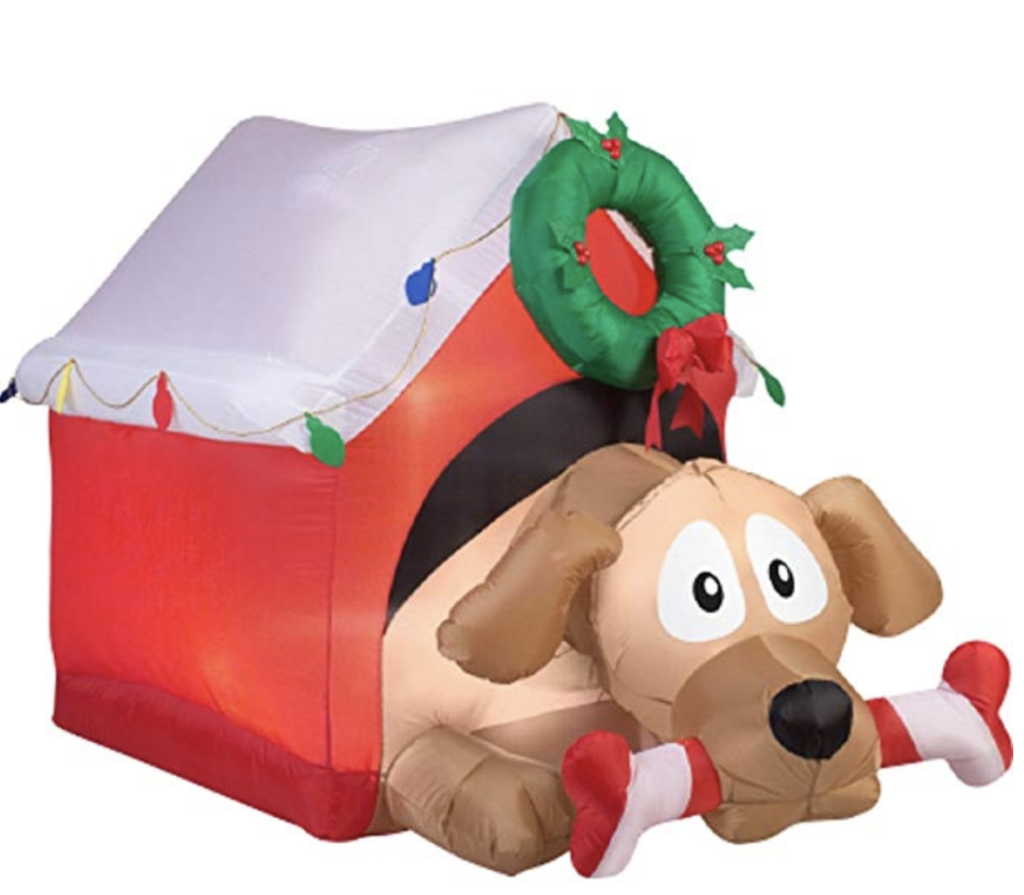 Christmas Dog Inflatables, Light Up Christmas Dog Lawn Ornament